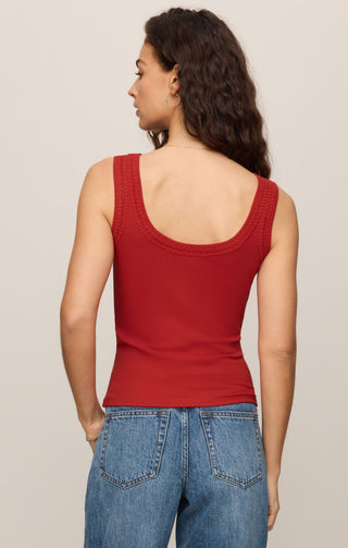 Z Supply Tops - Tank Top Larkin Embroidered Tank Chili Pepper