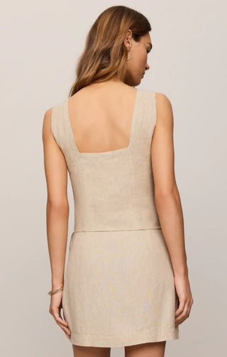 Z Supply Tops - Tank Top Magnolia Linen Top Flax