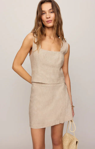 Z Supply Tops - Tank Top Magnolia Linen Top Flax