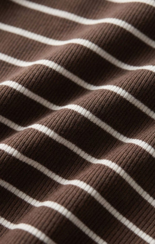 Z Supply Tops - Tank Top Rowe Striped Scoop Tank Dark Chocolate