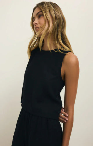 Z Supply Tops - Tank Top Sloane Linen Top Black