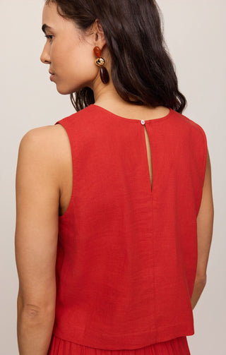 Z Supply Tops - Tank Top Sloane Linen Top Chili Pepepr