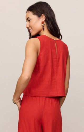 Z Supply Tops - Tank Top Sloane Linen Top Chili Pepepr