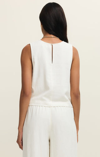 Z Supply Tops - Tank Top Sloane Linen Top White