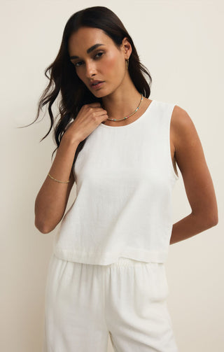 Z Supply Tops - Tank Top Sloane Linen Top White