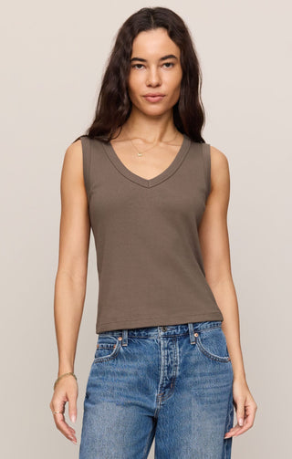 Z Supply Tops - Tank Top Xsm Ellie V Neck Tank Pebble Coast