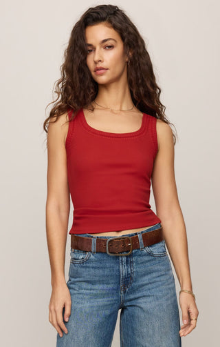 Z Supply Tops - Tank Top Xsm Larkin Embroidered Tank Chili Pepper
