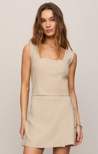 Z Supply Tops - Tank Top Xsm Magnolia Linen Top Flax