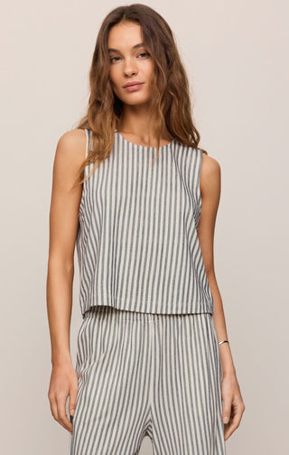Z Supply Tops - Tank Top Xsm Sloane Knit Striped Top Eclipse