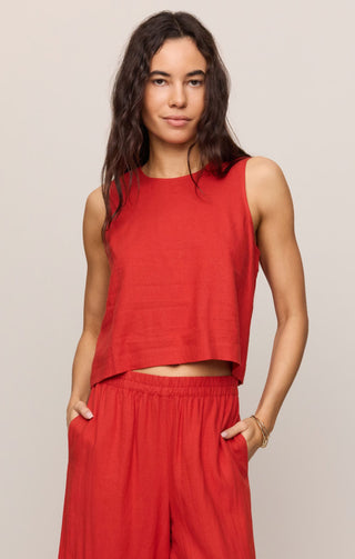Z Supply Tops - Tank Top Xsm Sloane Linen Top Chili Pepepr