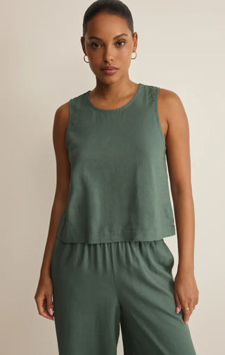 Z Supply Tops - Tank Top Xsm Sloane Linen Top Everglade