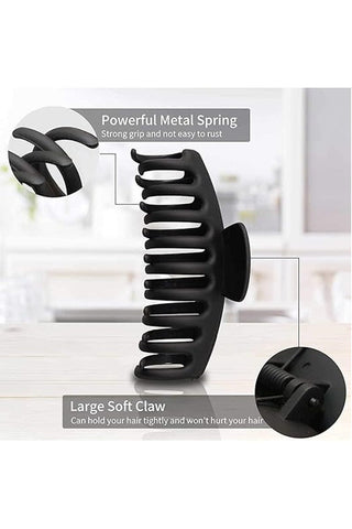 Zenana Accessories - Hair Accessories Large Matte Finish Hair Clip Black