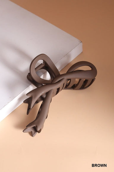 Zenana Accessories - Hair Accessories Large Ribbon Bow Matte Hair Clip Brown