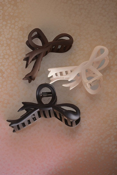 Zenana Accessories - Hair Accessories Large Ribbon Bow Matte Hair Clip Brown
