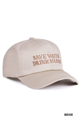 Zenana Accessories - Hats Save Water Drink Margs Embroidered Baseball Cap