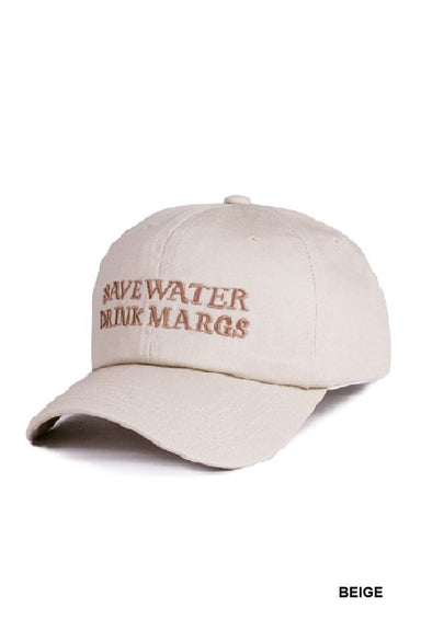 Zenana Accessories - Hats Save Water Drink Margs Embroidered Baseball Cap