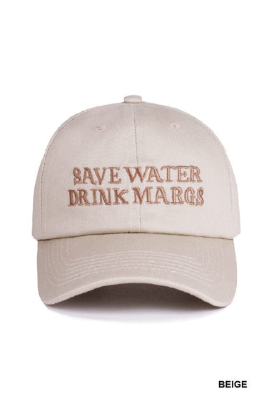 Zenana Accessories - Hats Save Water Drink Margs Embroidered Baseball Cap