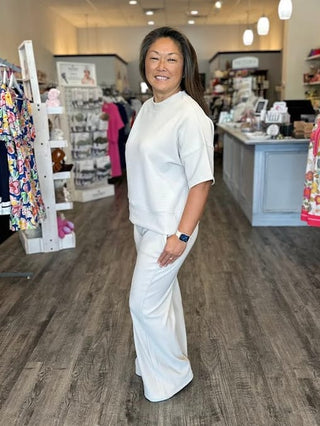 Zenana Loungewear- Sleepwear Ribbed Round Neck Tee and Pant Set