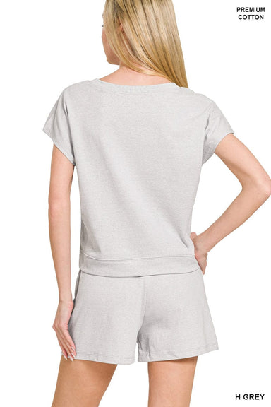 Zenana Sets Cotton Top  & Shorts Set Ruby