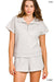 Zenana Sets Sm Scuba High Neck Half Zip Top & Shorts Set Heather Grey