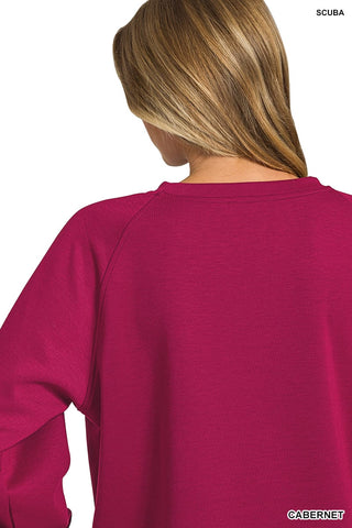 Zenana Sets Soft Crewneck Pullover & Pant Set Cabernet