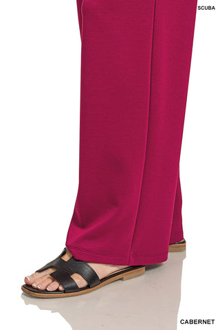 Zenana Sets Soft Crewneck Pullover & Pant Set Cabernet