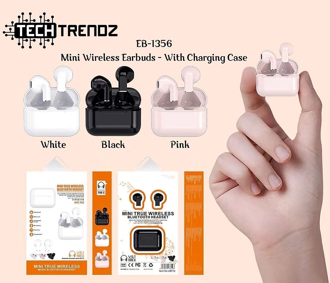 Mini Wireless Earbuds White, Black or Pink