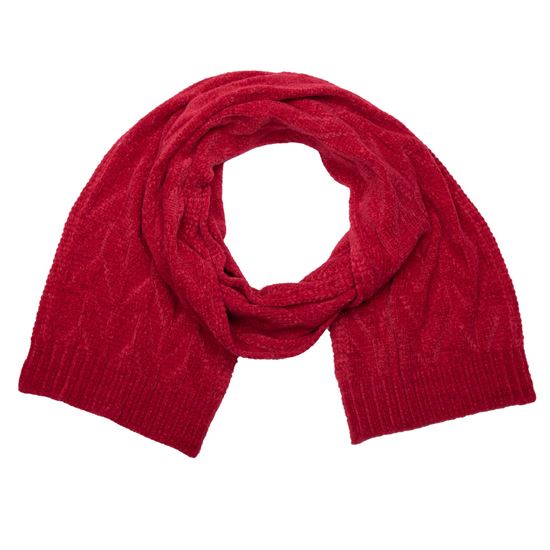 Chenille Scarf and Hat Set Red