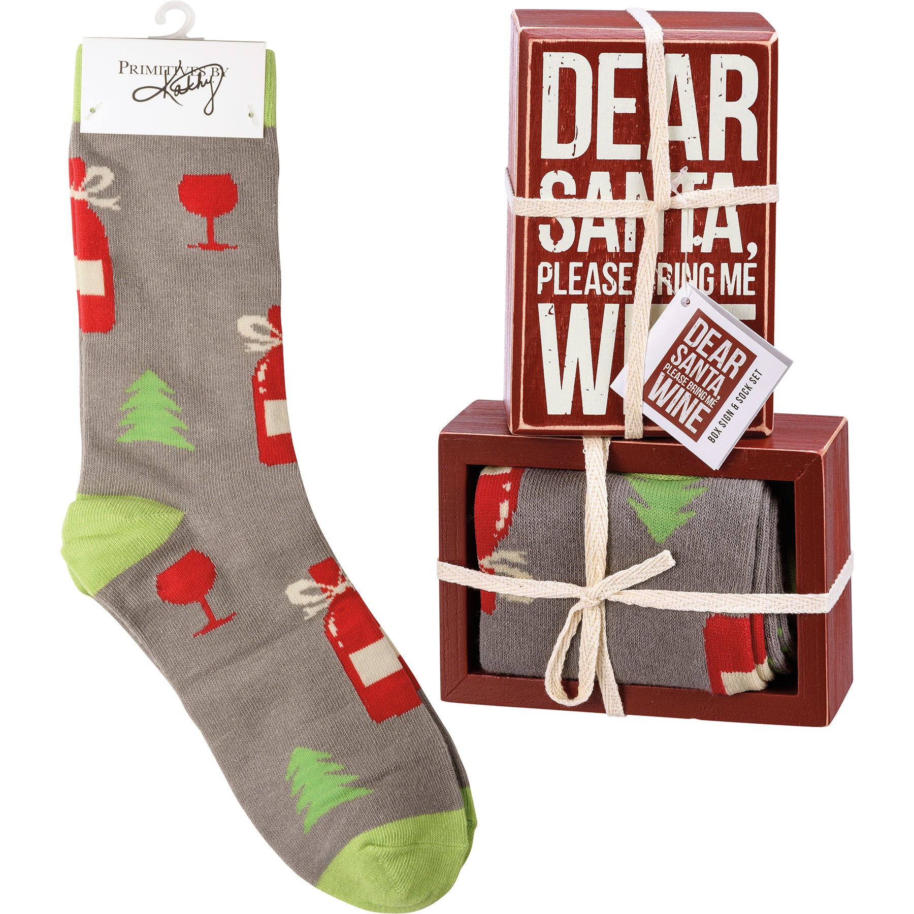 Sale Box Sign & Sock Set Dear Santa