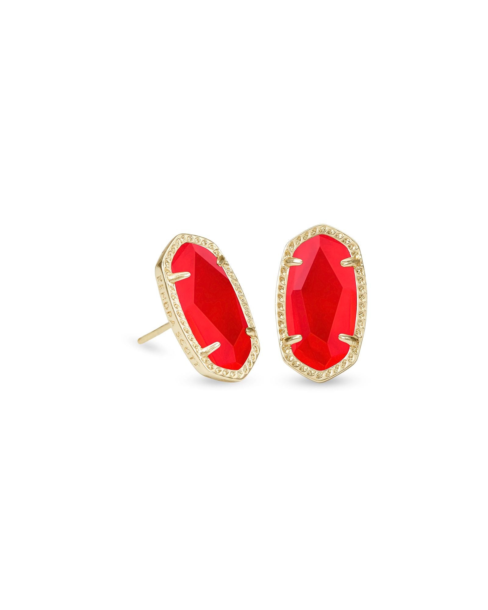 Ellie Stud Earrings Red Illusion Gold or Silver