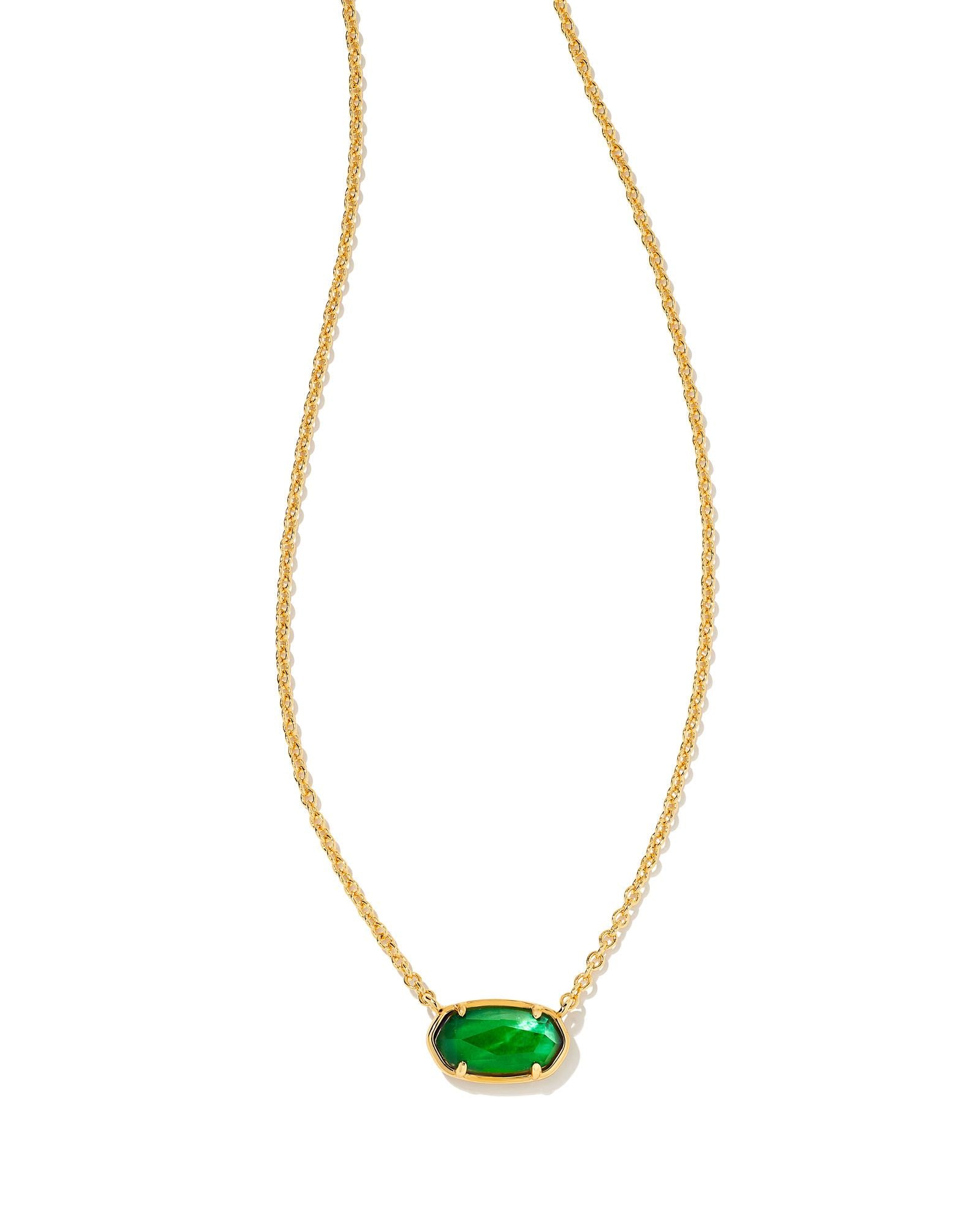 Grayson Short Pendant Necklace Emerald Illusion