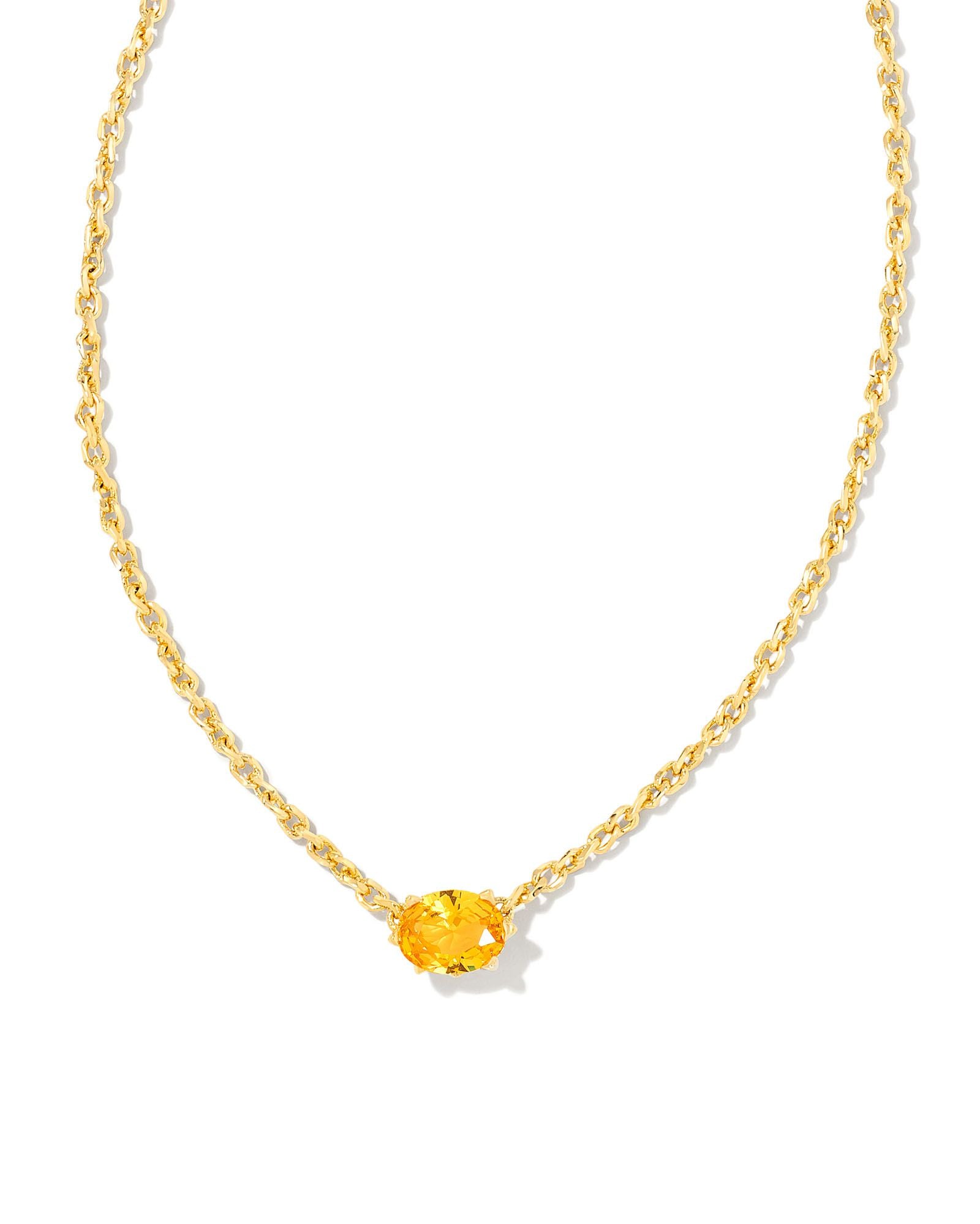 Cailin Golden Yellow Crystal Pendant Necklace