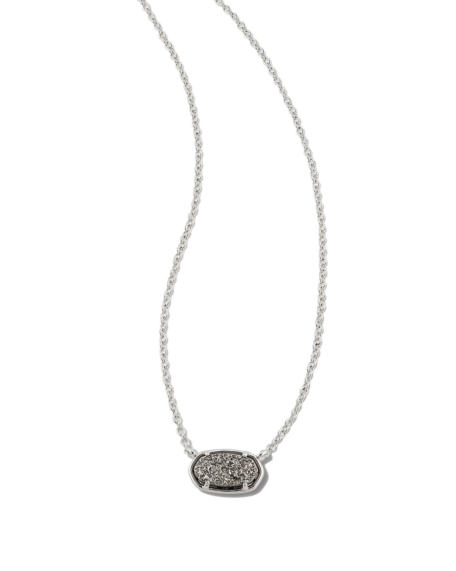 Grayson Drusy Pendant Necklace Platinum or Iridescent
