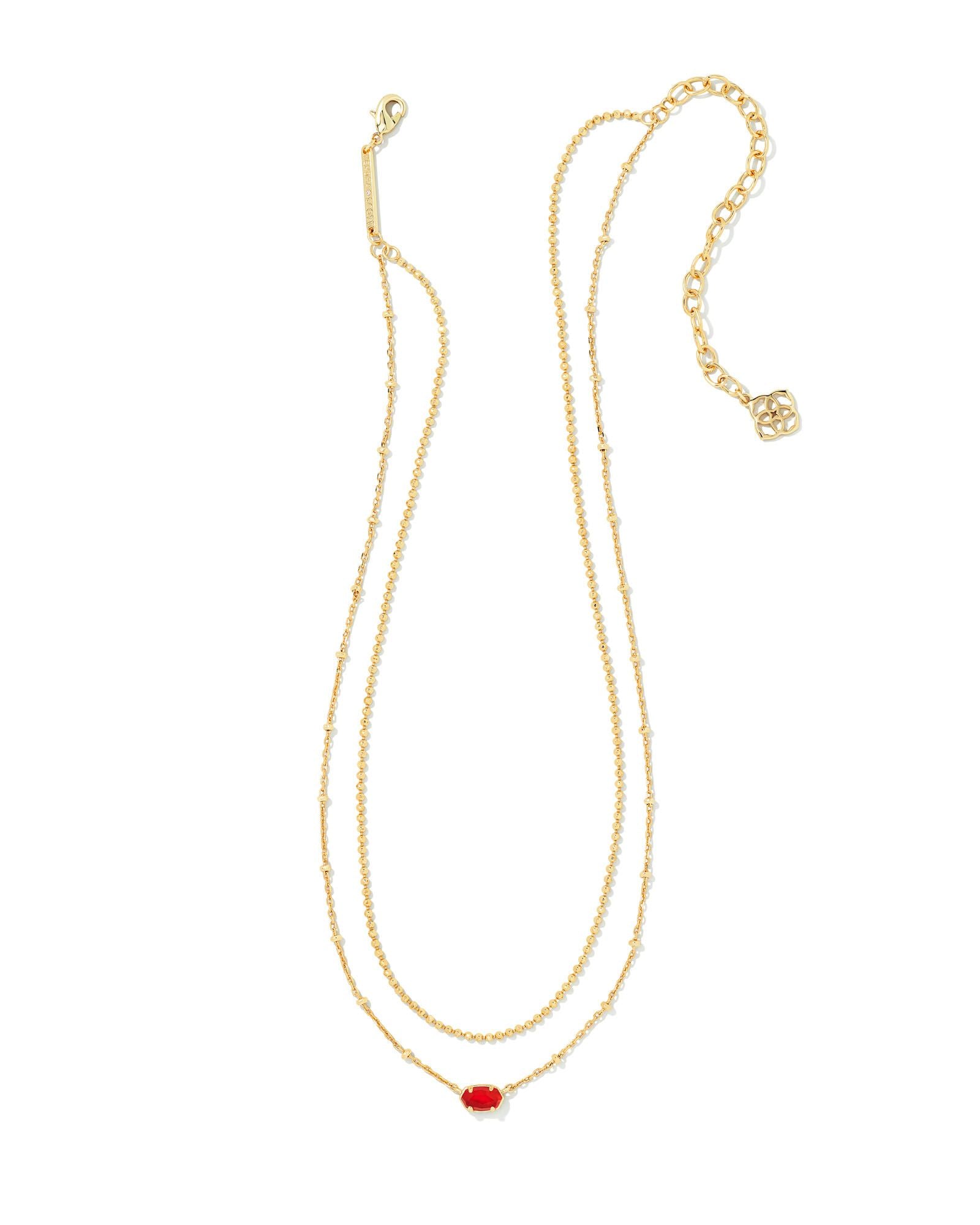 Emilie Multi Strand Necklace Red Illusion