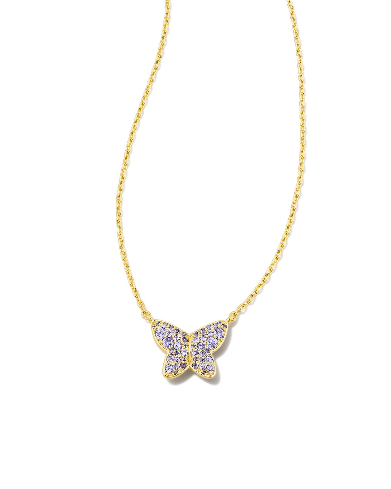 Lillia Crystal Pendant Necklace Violet