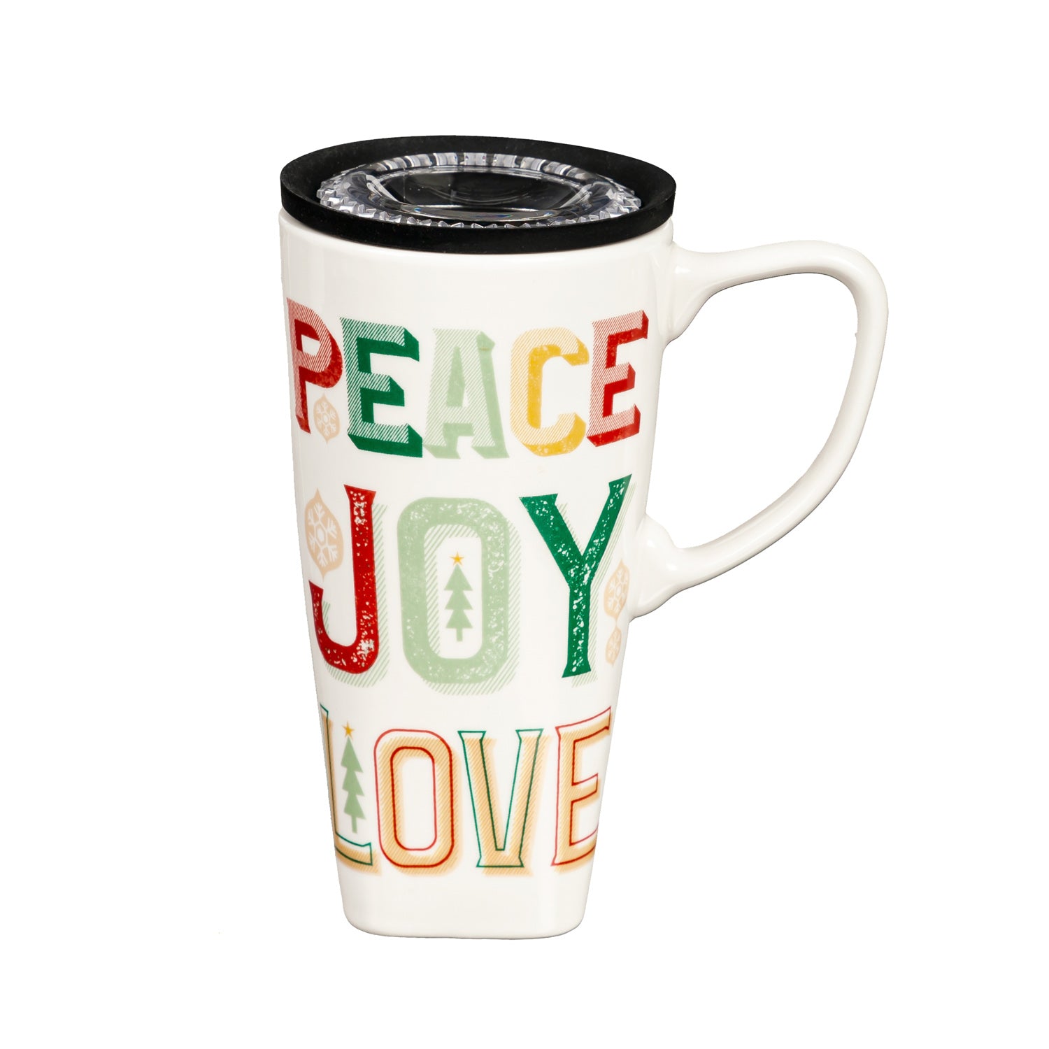 Ceramic Travel Cup w/Box Peace, Love & Joy