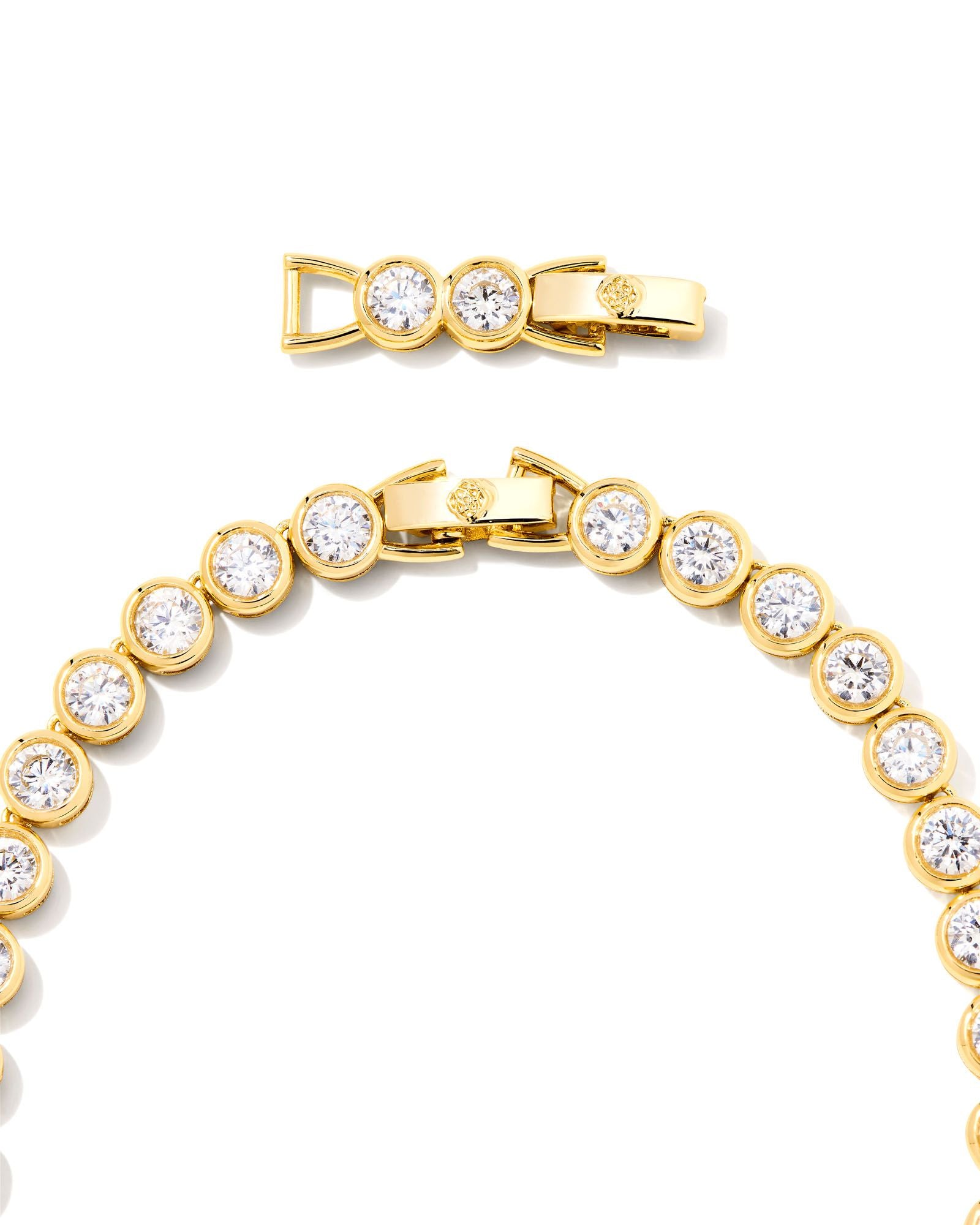 Sale Carmen Tennis Necklace Gold White Crystals