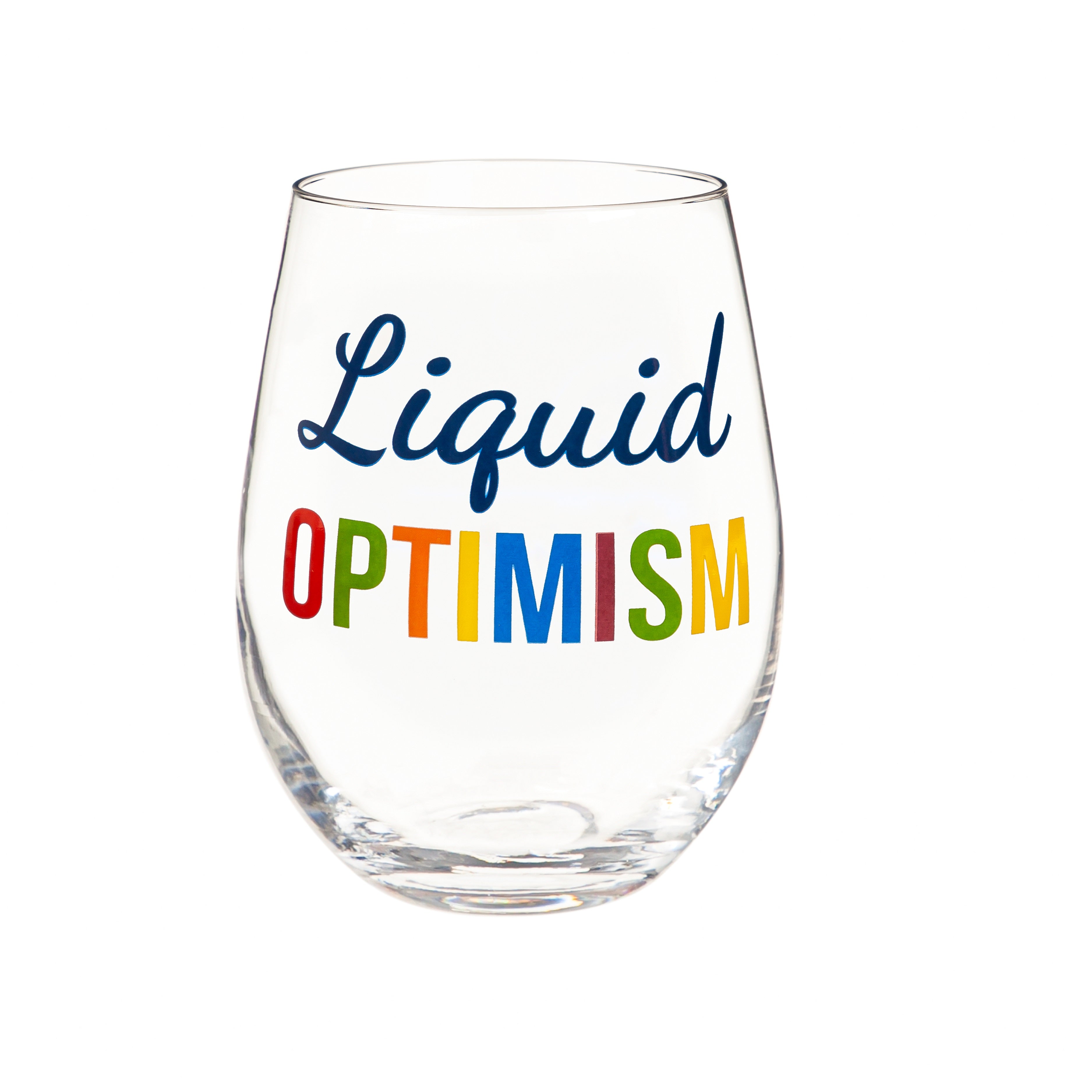 Stemless Wine Glass Liquid Optimism