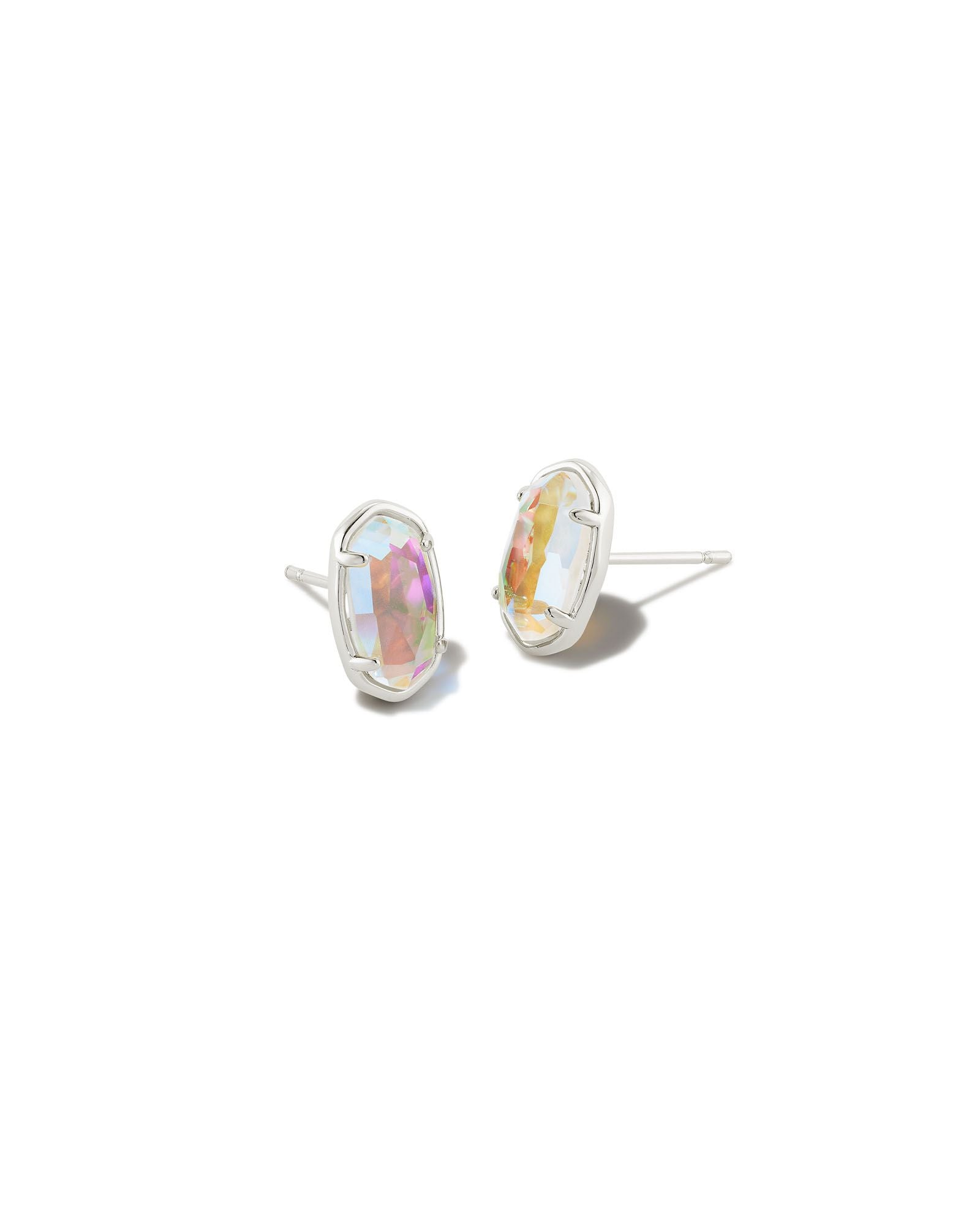 Grayson Stud Earrings Dichroic Glass Silver or Gold
