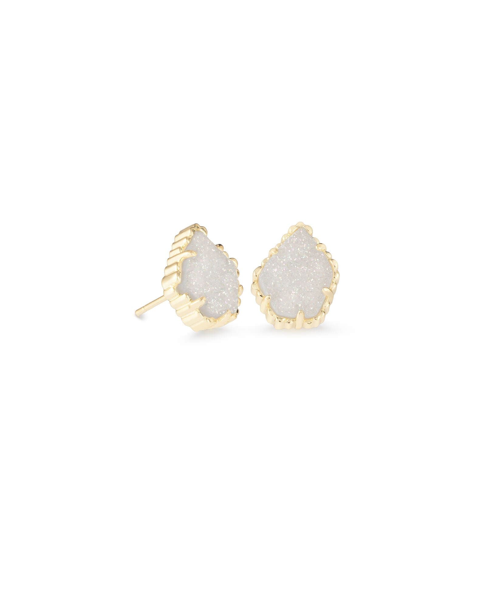 Tessa Stud Earrings Iridescent Drusy Gold or Silver