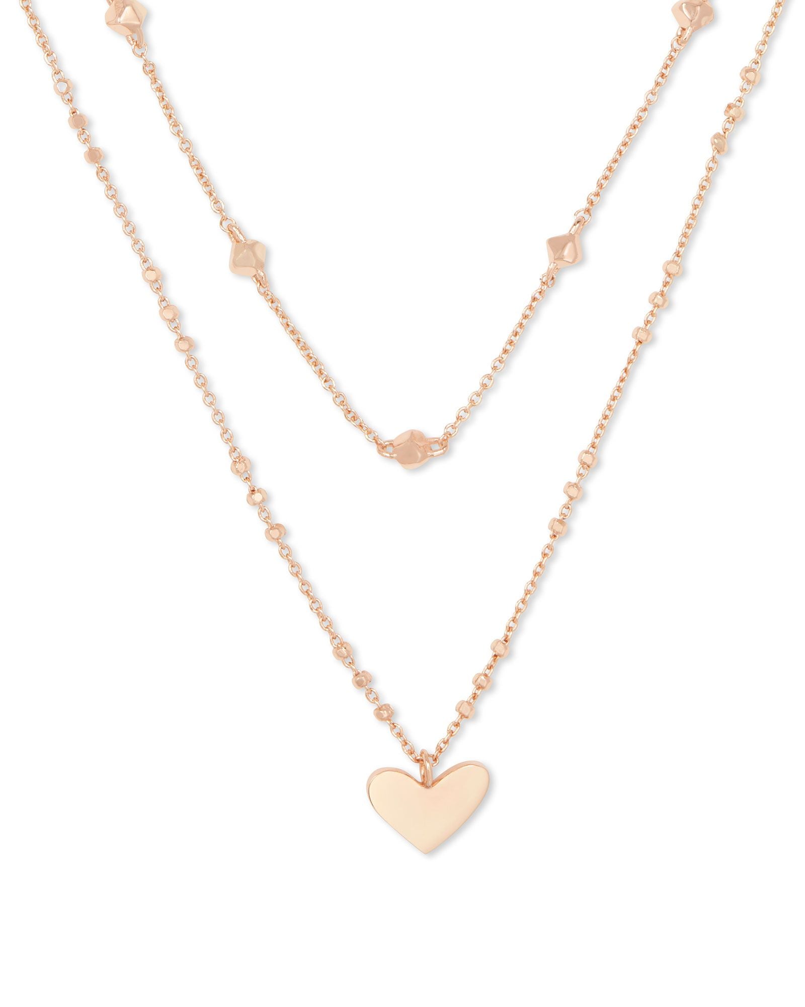 Ari Heart Multi Strand Necklace - more colors