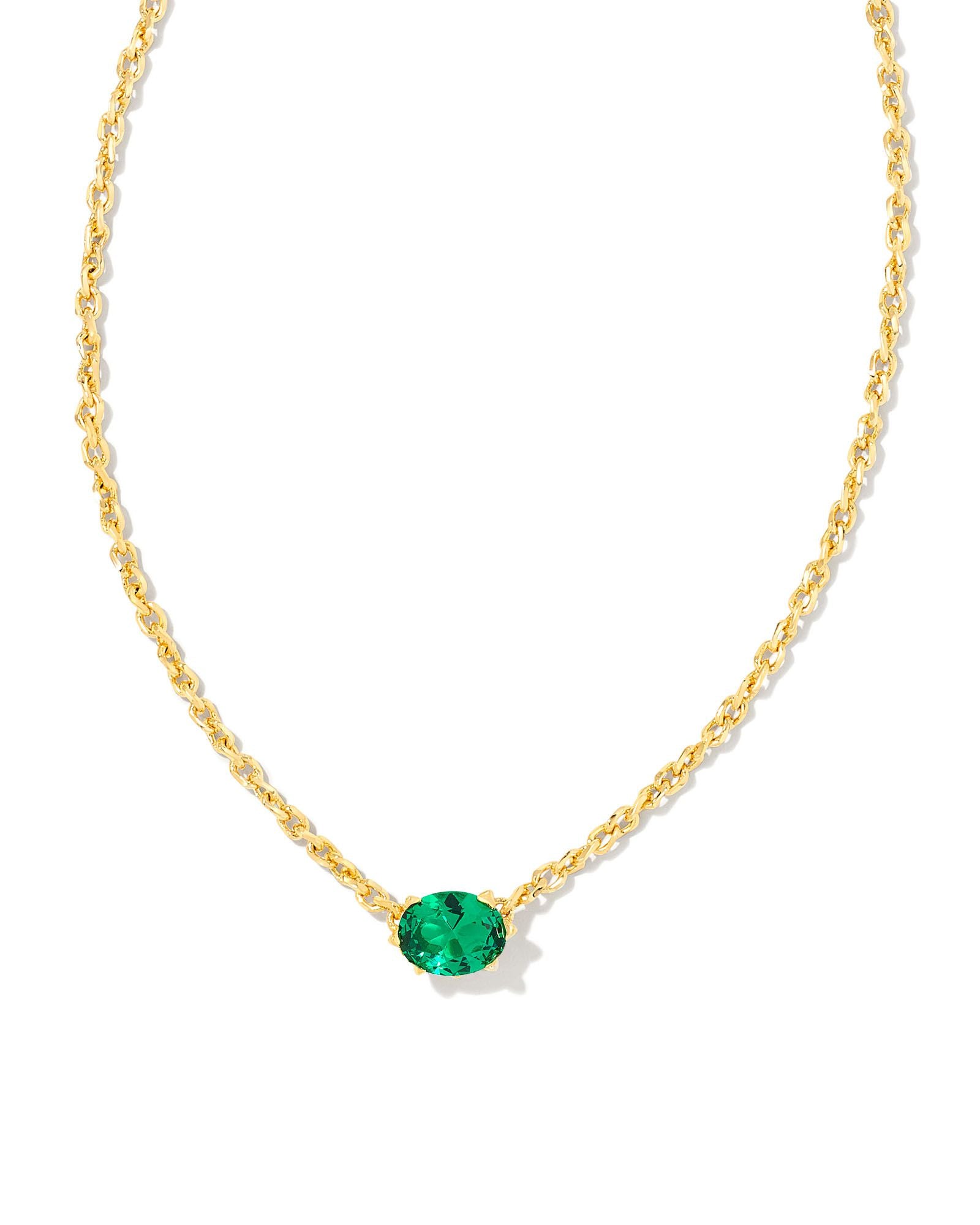 Cailin Green Crystal Pendant Necklace