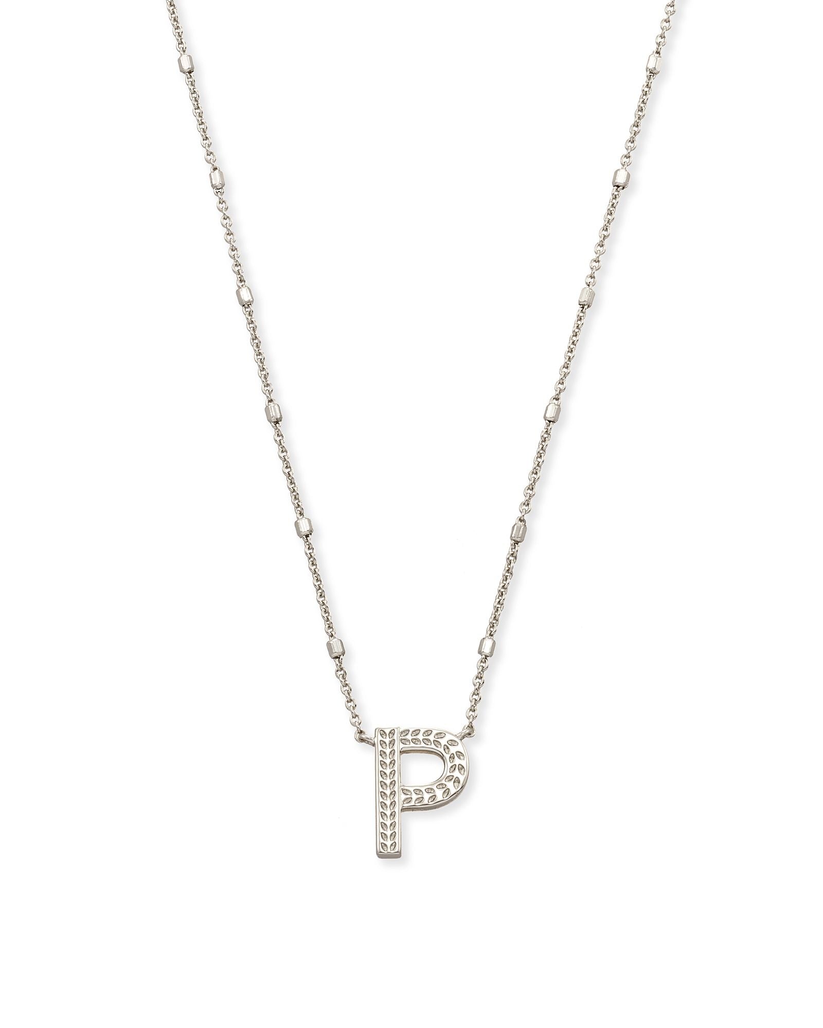 Letter Pendant Necklace in Silver
