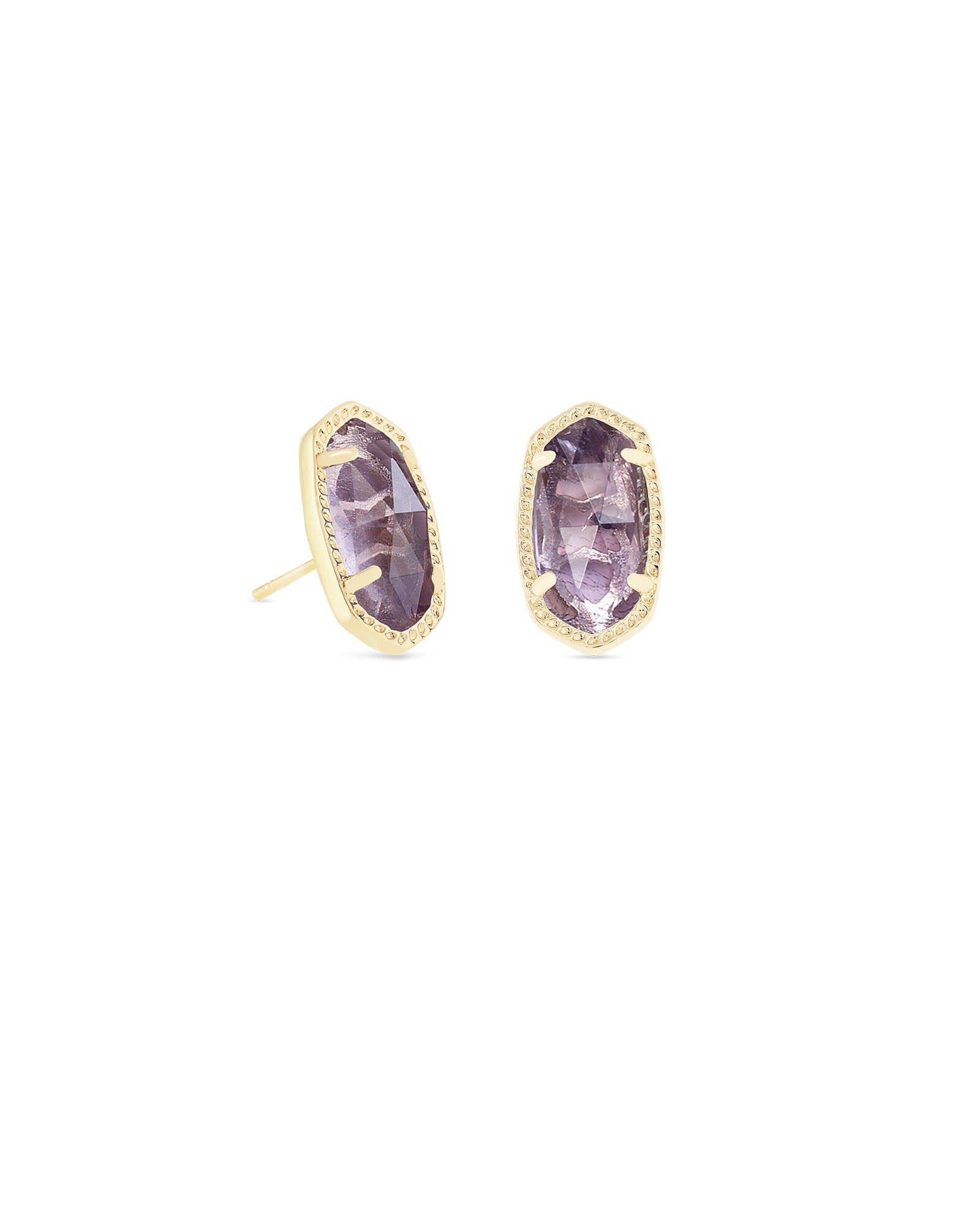 Ellie Stud Earrings Purple Amethyst Gold or Silver