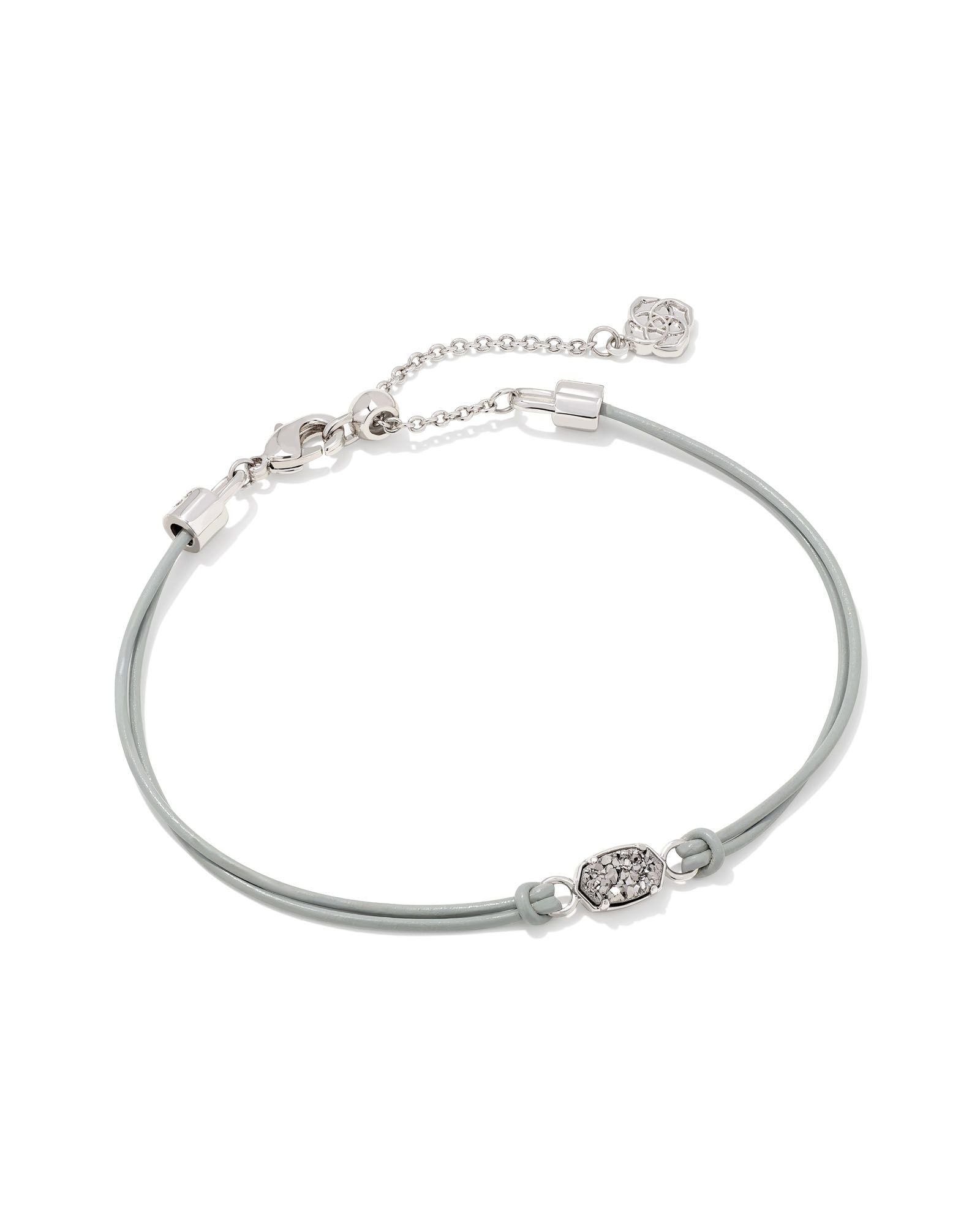 Emilie Corded Bracelet Silver Platinum Drusy