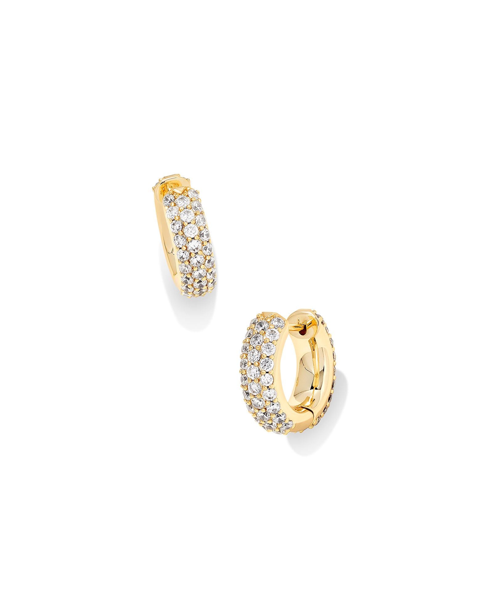 Mikki Pave Huggie Earrings Gold or Silver