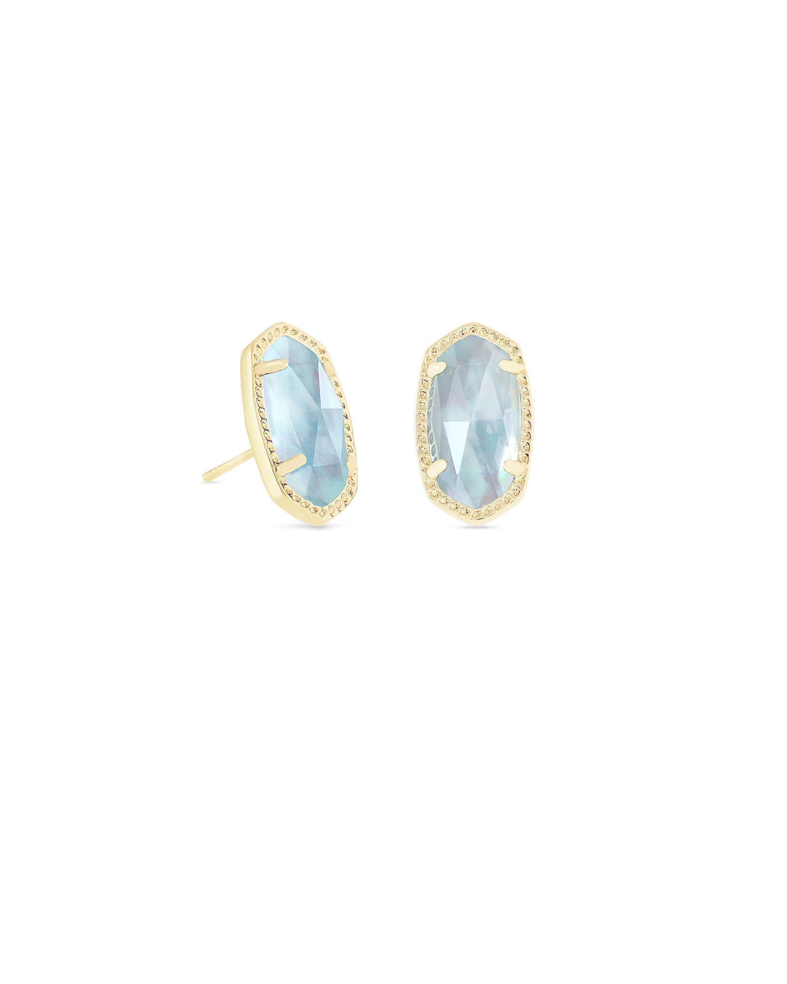 Ellie Stud Earrings Light Blue Illusion Gold or Silver
