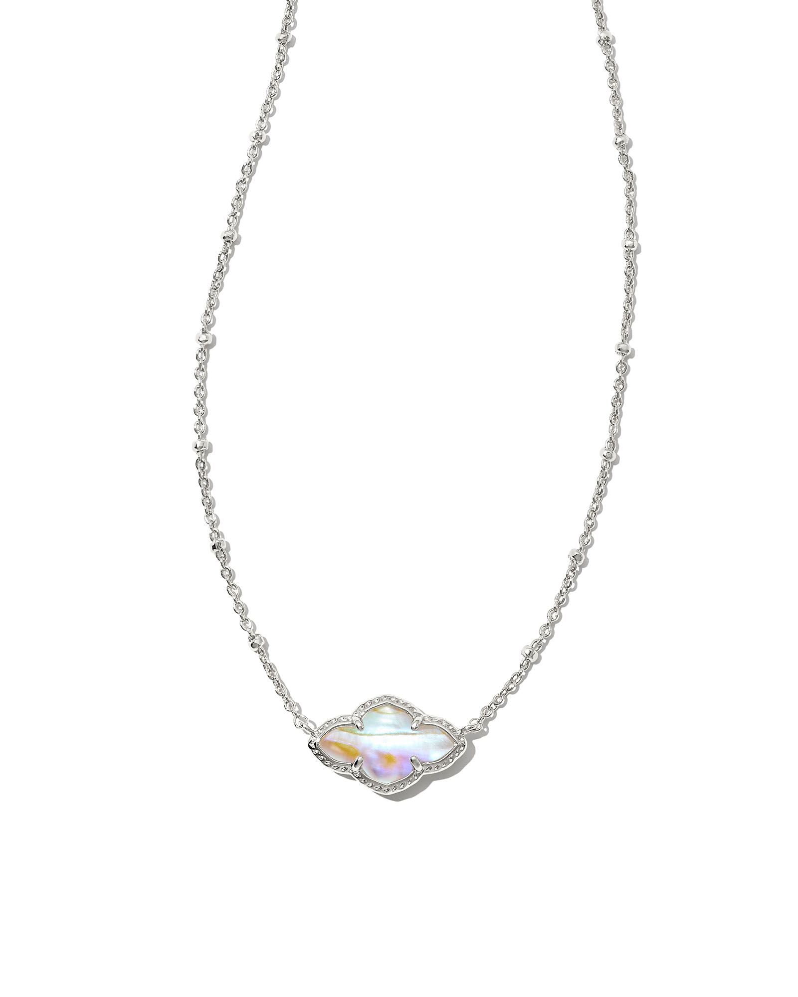 Sale Abbie Pendant Necklace Silver Iridescent Abalone
