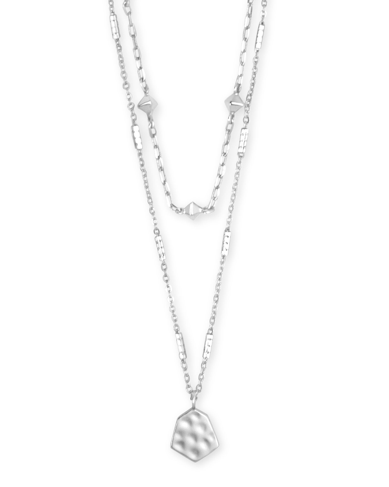 Clove Multi Strand Necklace - Bright Silver