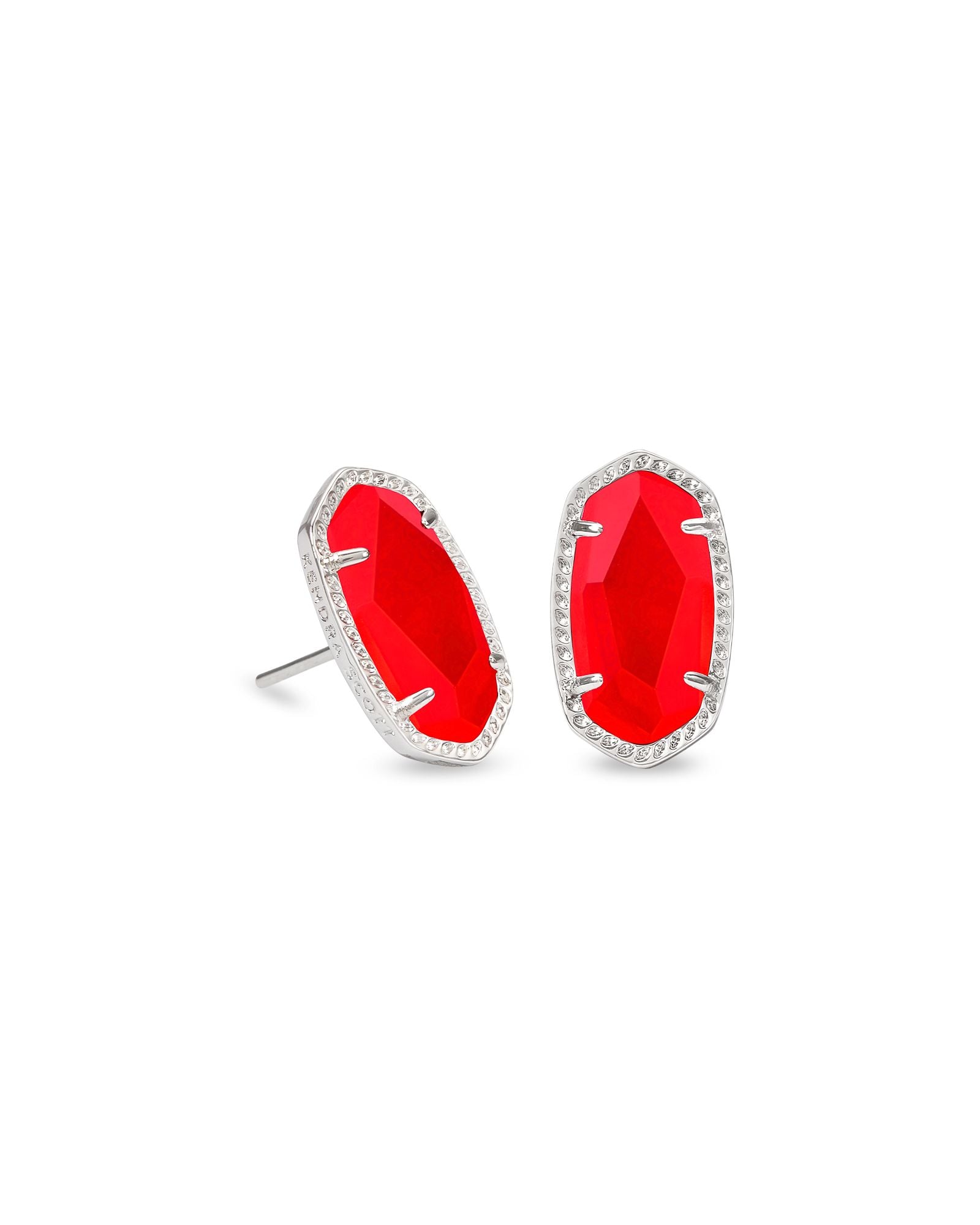 Ellie Stud Earrings Red Illusion Gold or Silver